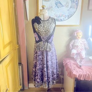 SOLD Girls Punchy Purple Rosetta size 14 dress in progress